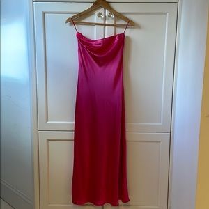Reformation silk strapless dress xs